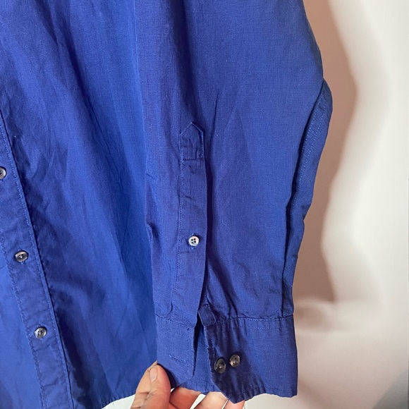 Apt 9 2XB blue mens longsleeve button down Shirt big & tall adjustable sleeves - Picture 3 of 8